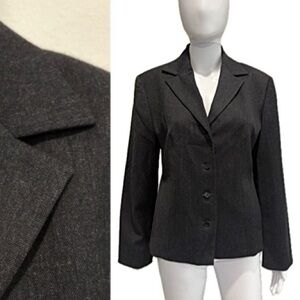 Sisley Made in Italy Wool Stretch Blazer Womens Size 8 Single Breasted 4 Button